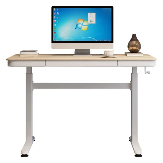 Manual Control Standing Desk Height Adjustable School Study Sit Stand Computer Desk for Home Office